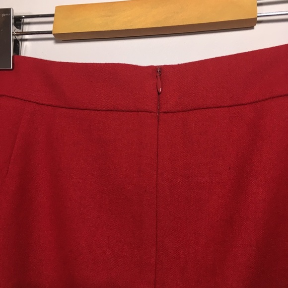 Esprit Deep Red Wool Blend Luxe Skirt - Picture 4 of 8